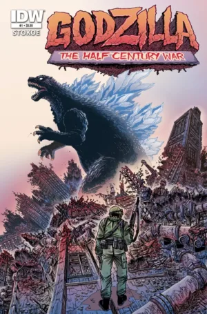 Godzilla 70th Anniversary Foil Classics: Godzilla: The Half-Century War #1 Cover A (Stokoe) - Ash Avenue Comics